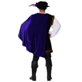 Noble Lord Costume – Hire rear view showing medieval noble coat and historical styling in Brisbane