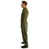 Mens olive green flight suit costume – side view