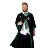 Adult Slytherin Classic Robe, green trim, hood and logo.