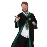 Adult Slytherin Classic Robe, green trim, logo and hood.