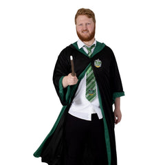 Official adult Slytherin classic robe from Harry Potter with hood and house crest