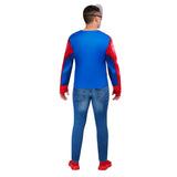 Back view of Adult Spider-Man Costume Top and Mask showing rear costume design and mask