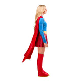 Side view of Adult Supergirl Deluxe Costume showing detachable cape