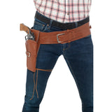 Adult Tan Faux Leather Single Holster with Belt.