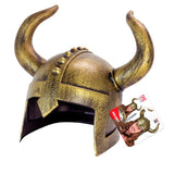 Medieval Viking helmet with large horns for fantasy and warrior costumes