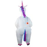 Adults Inflatable Unicorn V2 Costume, with pink and purple tail and mane.