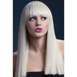 Alexia long straight blonde wig, 48cm heat-resistant synthetic costume wig