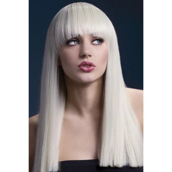 Alexia long straight blonde wig, 48cm heat-resistant synthetic costume wig