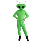 alien jumpsuit and oversized head front view