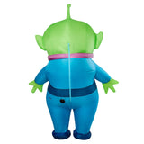 Back view of Toy Story Alien inflatable costume showing inflatable suit design