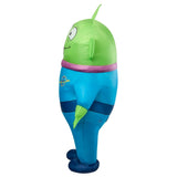 Opposite side view of Toy Story Alien inflatable costume for adults