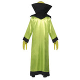 Alien Lord Costume - Adult, long green robe with high black collar.