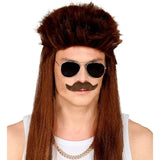 Brown Ambassador Moustache Worn with Retro Costume