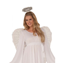 Angel Costume - Adult, long flowing dress with belle shaped sleeves.
