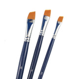 Angle brushes assorted sizes for face paint and makeup