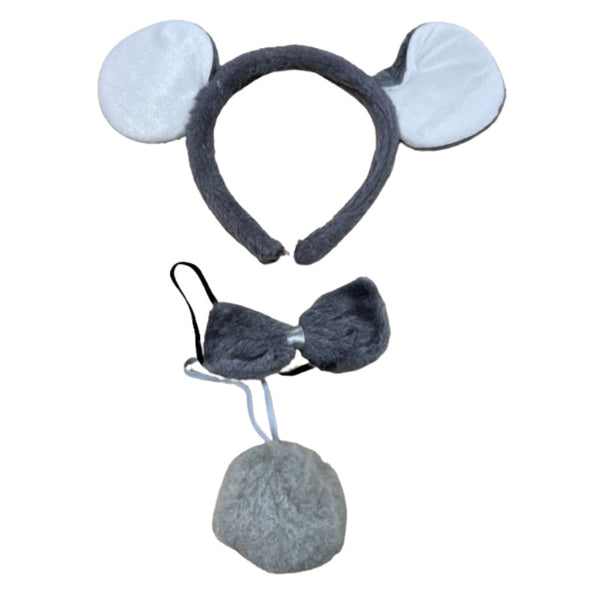 animal 3pc sets, koala, headband, tail and bow tie. child size.