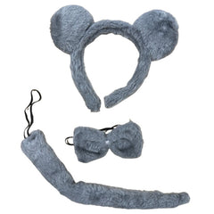 Animal 3pcs Sets - Assorted, grey mouse, child size.