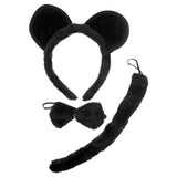 Kids black mouse ears and tail costume set