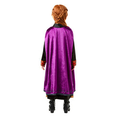 Anna frozen 2 deluxe child costume, printed dress, detachable two tone cloak.