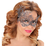 Intricate silver lace masquerade mask
