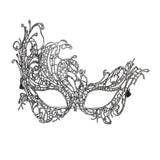 Venetian style lace eye mask with intricate antique gold and silver detailing