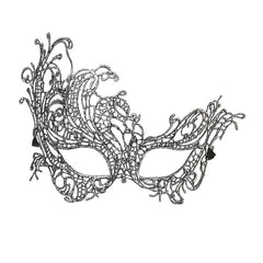 Antique baroque lace masquerade eye mask in gold and silver with ornate filigree design
