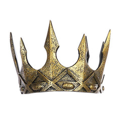 pewter and old gold medieval antique crown.