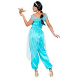 Arabian princess top has shirring at the back of top, harem pants and headdress