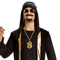 Adult Arabian Sheik costume with traditional robe, belt and headdress