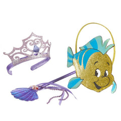 Ariel Wand - Child, plush shell shape on stick with beads and ribbons.