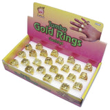 Assorted men’s gold signet-style costume rings – pirate, gangster, and medieval accessory