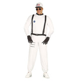 Mens astronaut costume with white space suit and NASA-style patches