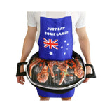 Close up on aussie bbq apron costume
