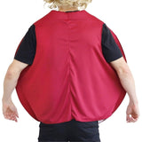 Back view of cricket ball costume showing arm holes