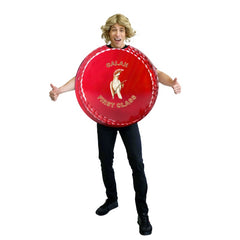 Wearable aussie cricket ball novelty costume with printed front and stitching detail