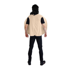 Novelty printed meat pie costume with sauce in the shape of the map of Australia