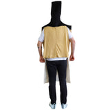 Back of novelty cricket bat costume, comes to waist at back and long at the front