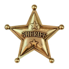 Authentic metal sheriff star badge costume accessory for western costumes
