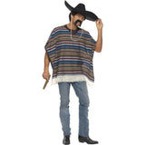 Authentic striped woven poncho costume