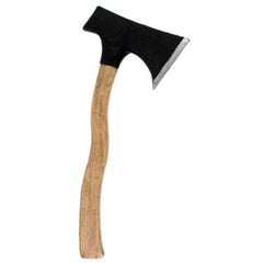 50cm costume axe with silver blade and wood-look handle, ideal for Halloween or fantasy dress-ups