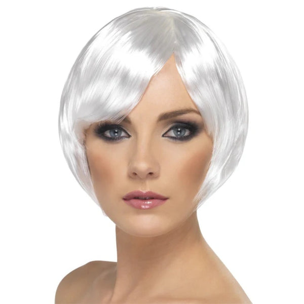 Babe wig, short white bob.