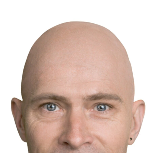 Blush pink bald cap made from Black Label latex by Tinsley Transfers.
