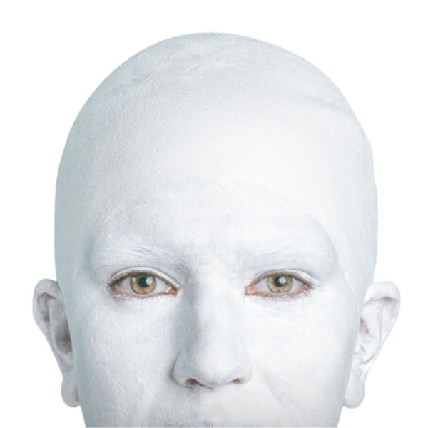 White bald cap made from Black Label latex by Tinsley Transfers.

