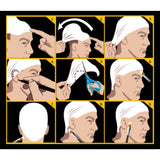 Bald cap white black label instructions.