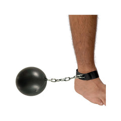 Black ball and chain novelty accessory for convict costumes and stag parties