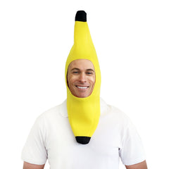 Banana hat novelty costume headpiece with face opening