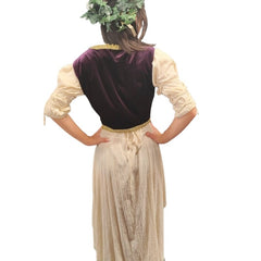 Barbarian Princess Costume – Hire, Viking-inspired medieval gown with purple bodice and fur-trimmed velvet cape, Brisbane