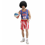 Adult basketball costume with sports singlet and shorts