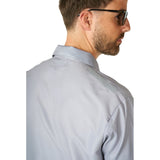 grey batman shirt with velcro at shoulders to attach cape