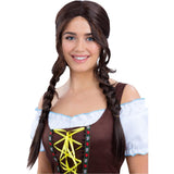 Brown Bavarian maid braided wig for Oktoberfest or dirndl costumes